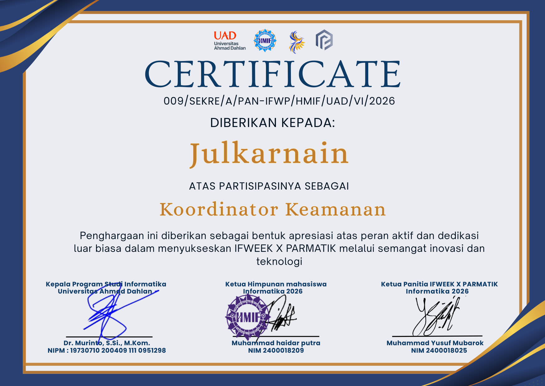 Sertifikat IFWEEK