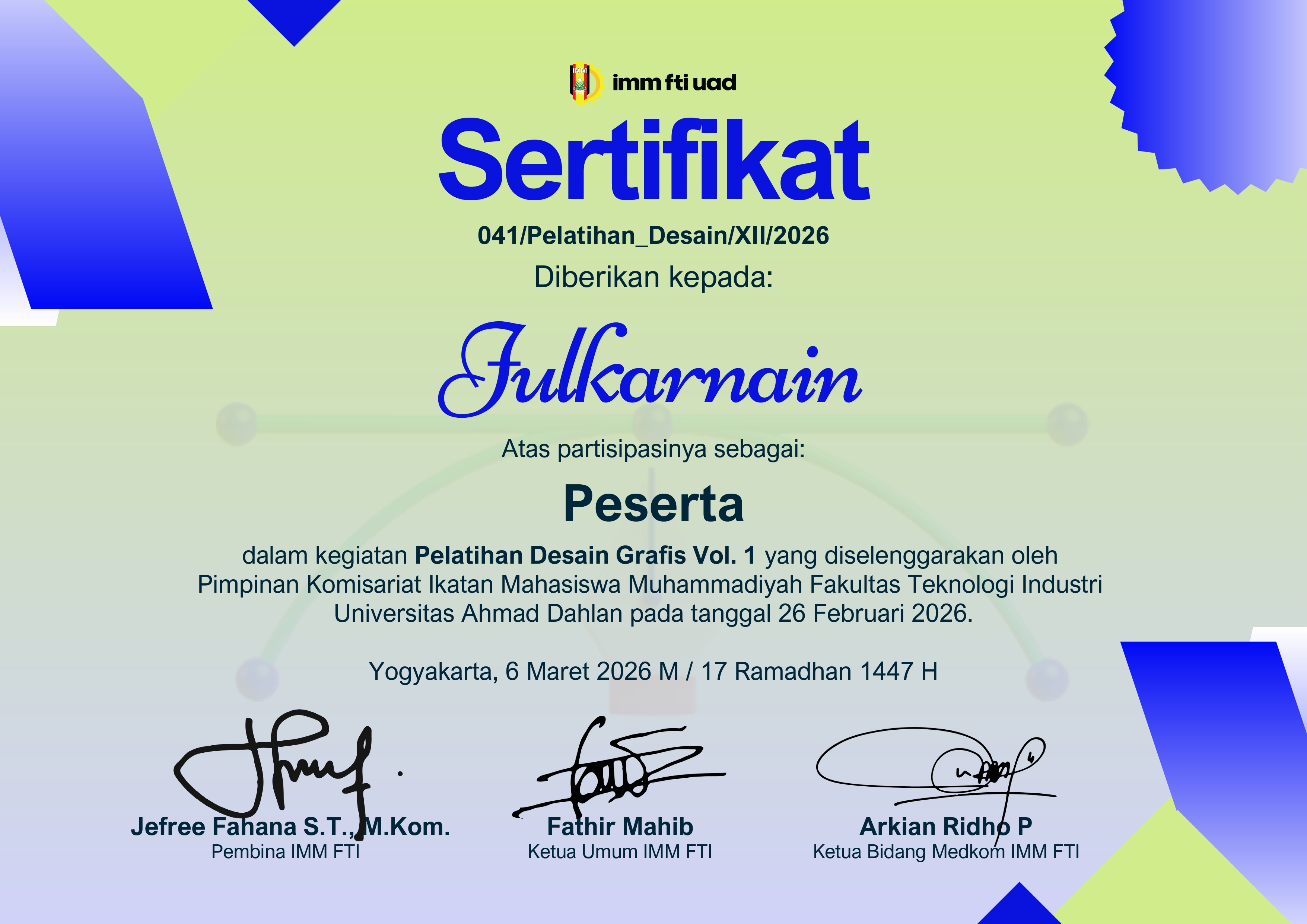 Sertifikat Desain