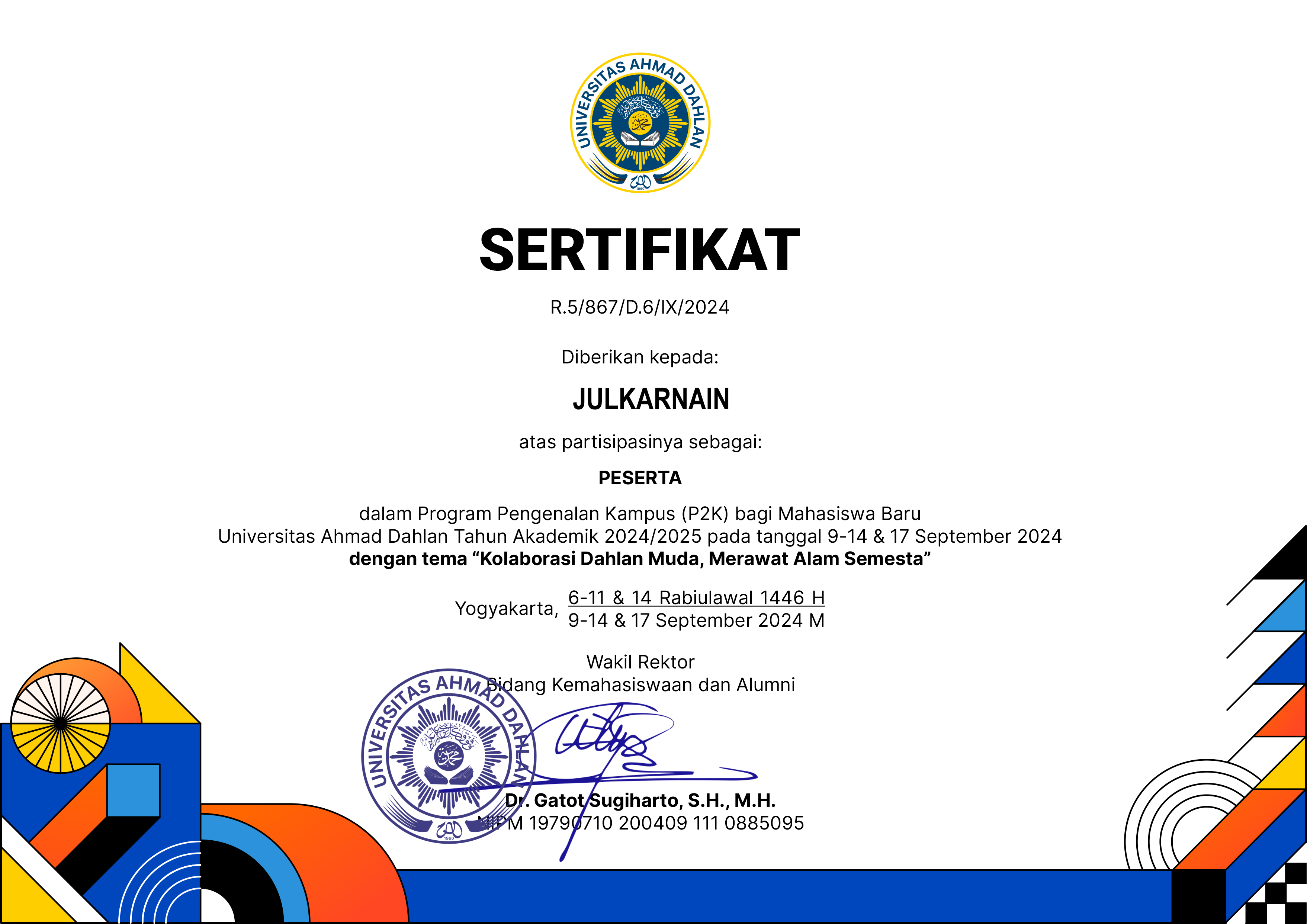 Sertifikat P2K